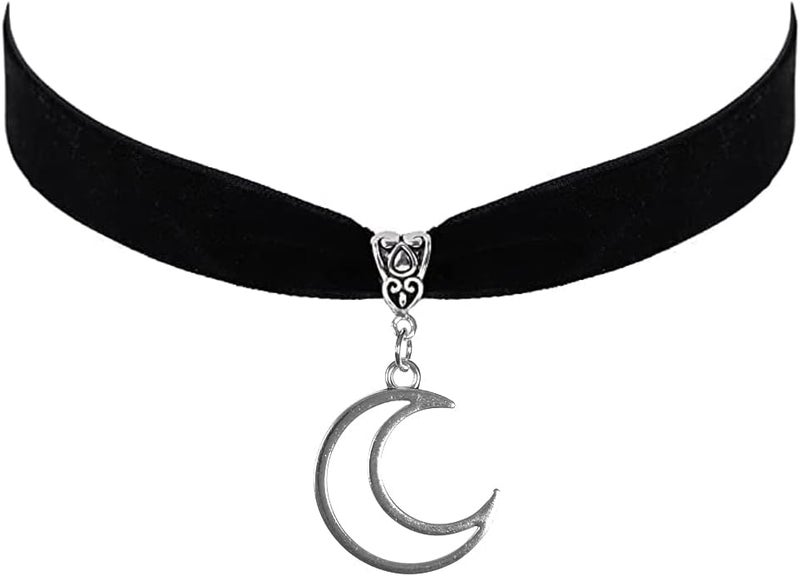 Cicod Gothic Black Velvet Goth Choker Necklace for Women,Cameo Black Choker Crow Skull Pendant Necklace Vintage Collar Skull Necklace Gothic Jewelry - Image 1